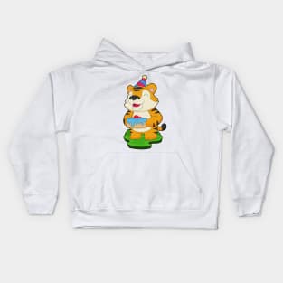 Tiger Birthday Cake Kids Hoodie